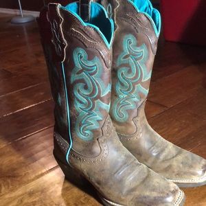 justin turquoise boots